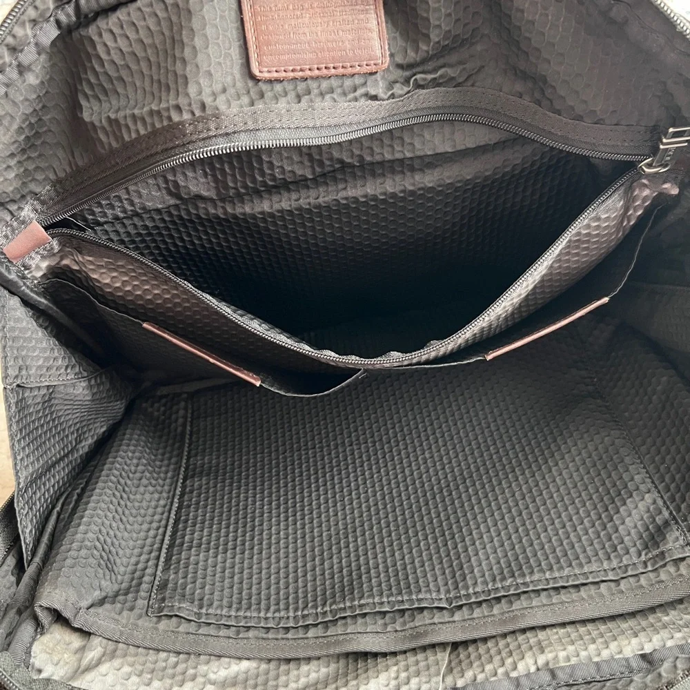 Tumi Alpha Bravo Yuma Slim Briefcase laptop bag black nylon leather trim handle